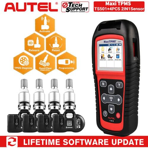 2021 Autel MaxiTPMS TS501 OBD2 Scanner TPMS Programming Tool & Active Tire Pressure Sensor Tool With 8Pcs Autel 2in1 Sensors