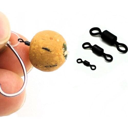 40PCS Carp Fishing Accessories Fishing Micro Rolling Swivel Quick Change Ring Swivels Loop Swivels Carp Chod Running Rigs Tackle