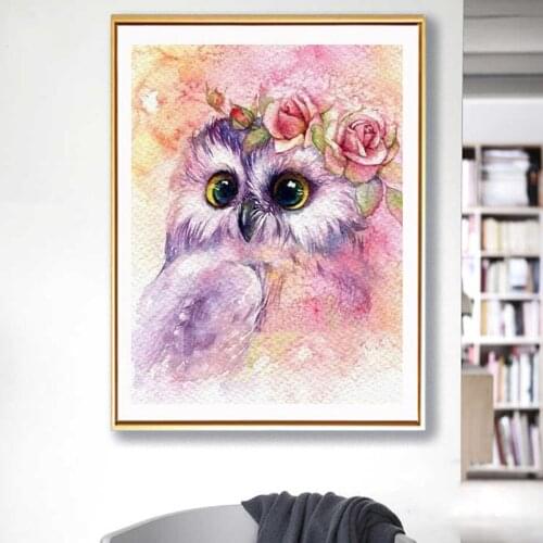 5D DIY Diamond Painting Full Square Owl Flower Diamond Embroidery Cartoon Pictures Of Rhinestones Diamond Mosaic Home Decor Gift