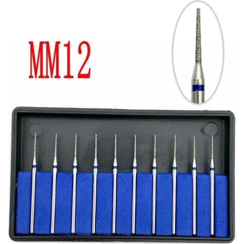 Needle Type 10pcs Diamond Nail Drill Milling Cutter Dental Grinding Polish Burs Nail Drill Polisher Dentist Tool 2.35mm Shank