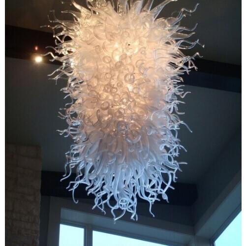 White Glass Fixtures Modern Chandeliers Led Lights Hand Blown Glass Crystal Chandelier for House Decoration