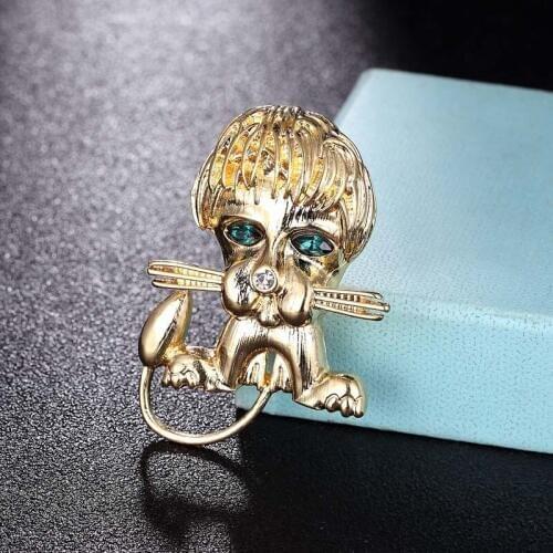 Zlxgirl Statement punk Gold lion animal Shape Brooch Jewelry of men couple gifts Women Girl Scarf Suit Sweater Pin bijoux