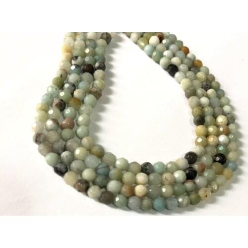 Wholesale 1string Natural Multi Amazonite Faceted Round Beads 4mm 6mm 8mm 10mm Faceted Loose Stone Beads 15.5" strand