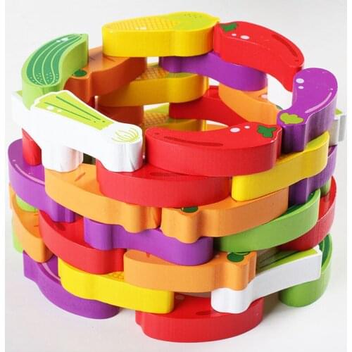 Preschool Education Vegetable Building Block Toy Brick Educational Building Blocks Parent-child Interactive TabletopToys Indoor