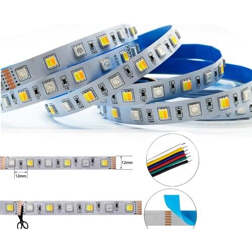 12V 24V SMD 5050 RGBW RGB WWA RGB CCT LED Strip Light 60Leds/m Flexible led Stripe Ribbon Diode Tape tira de led Room Decor 1-5m