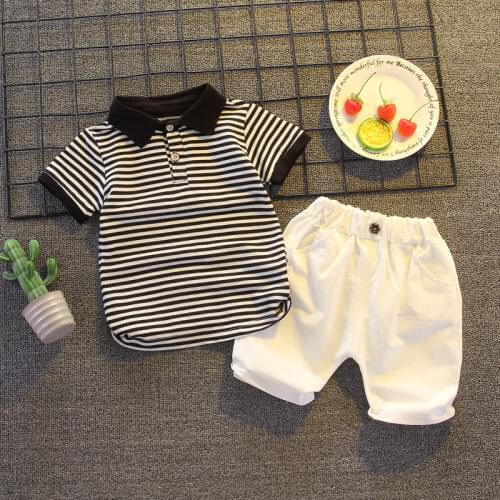 Summer Children Casual Clothing Suit Baby Girls Full Strips Sport Shirt Shorts 2Pcs/Set Kids Infant Coat Toddler Fashion Clothes