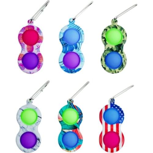 Mini Fidget toy Pack Cheap Simple Dimple Antistress keychain key chain Stress Relief Toy for Children Adults