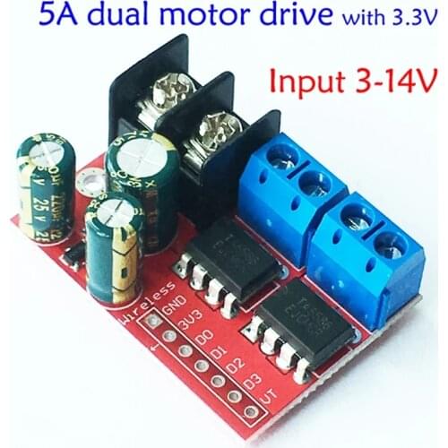 5A Dual Motor Drive Module Remote Control Forward and Reverse PWM Speed Regulation Double H bridge Over L298N