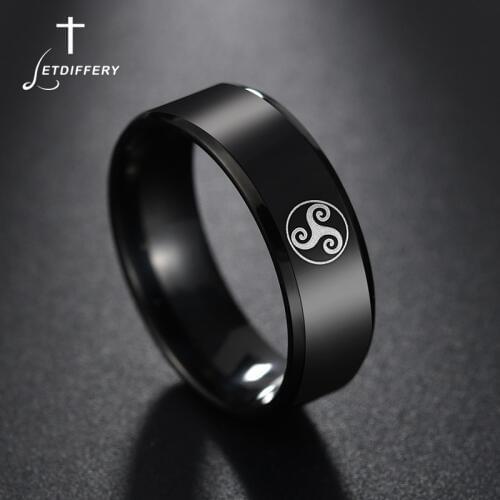 Letdiffery Stainless Steel Teen Wolf Midi Ring 8mm Triskele Triskelion Allison Argent Movie Ring Men and Women Jewelry