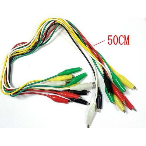 10pcs Test Lead Set with Alligator Clips 50CM
