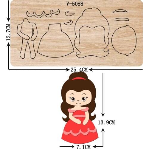 New girl wooden dies cutting dies for scrapbooking Multiple sizes V-5088