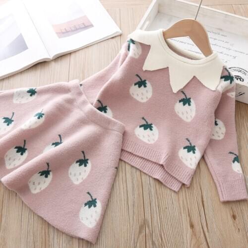 New Baby Girls Sweater Clothing Set knitted clothes suit For Girls 2 pieces outfits toddler cotton Christmas knitwear first year