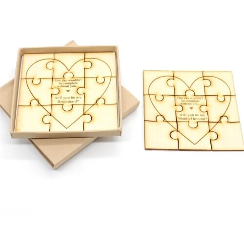 Personalized Ring Bearer wooden puzzle Gifts Jigsaw Gifts for To Wedding Bridesmaid / Maid of honour