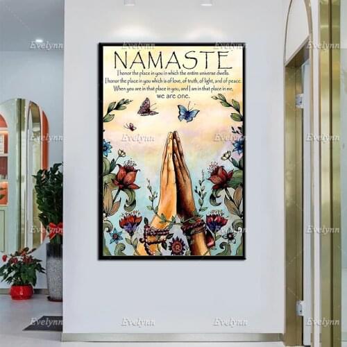 Yoga Hippie - Namaste Poster, Canvas Art, Yoga Prints, Yoga Wall Art, Meditation Decor, Holiday Home Decor Unique Gift