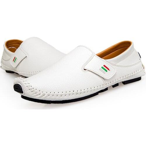 Casual Shoes European Mens Shoes Summer Breathable Loafers British One-legged Lazy White Shoes Trendy All-match Plus Size 37-48