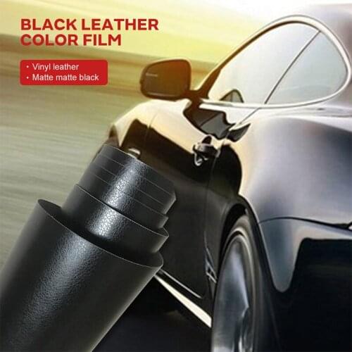Pratical Leather Grain Vinyl Film Body Car Sticker Matte Black 30*152cm Color Change Anti-Scratch Motorcycle Leather Grain Film