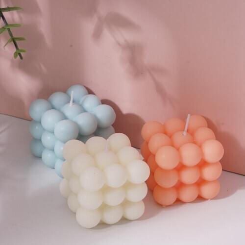Bubble Cube Candle Cute Soy Wax Aromatherapy Small 6*6*6cm Gift relaxing scented Birthday Candles H4W5