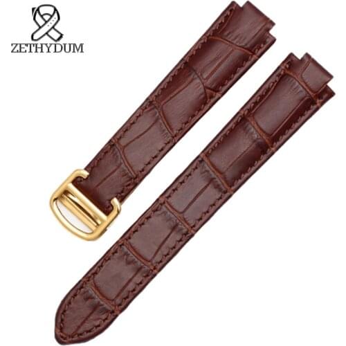 Blue balloon strap Mens womens folding buckle Comfortable Genuine leather Blue balloon strap Convex 14MM 16MM 18MM 20MM 22MM