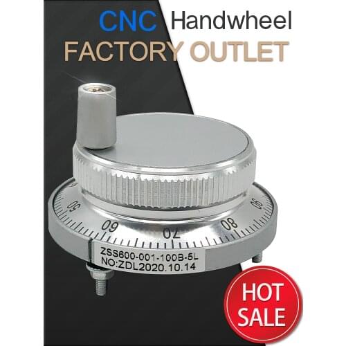 CNC Pulser Handwheel 5V 6pin Pulse 100 Manual Pulse Generator Hand Wheel CNC Machine 60mm Rotary Encoder