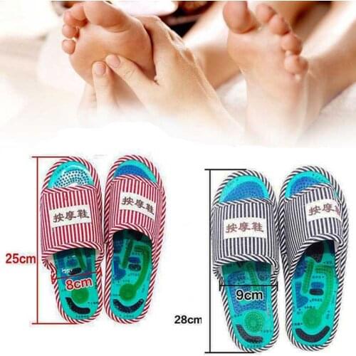 Shiats Acupuncture Foot Massage Slippers Health Shoe Magnetic Sandals Acupuncture Healthy Feet Care Massager Magnet Shoes