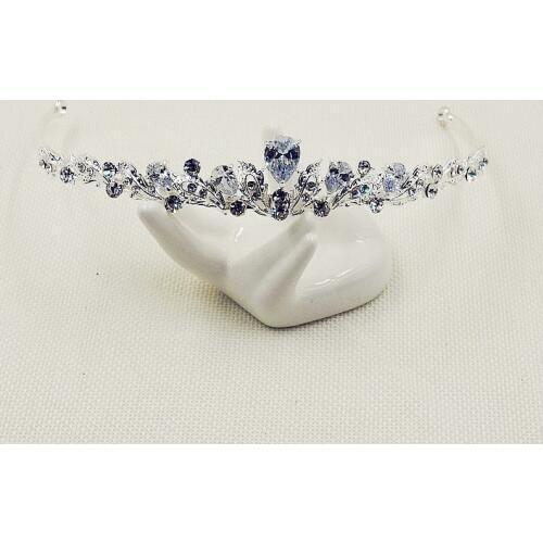 SLBRIDAL Rhinestones Crystal Cubic Zircon CZ Wedding Tiara Bridal Bridesmaids Hair Accessories Princess Headband Women Jewelry