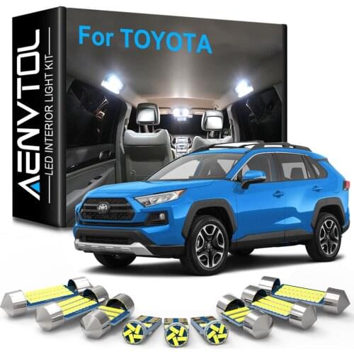 AENVTOL Indoor LED For Toyota Corolla Auris E150 E180 Prius Avensis T25 T27 Camry CHR RAV4 Highlander Land Cruiser Prado 120 150