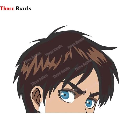 Three Ratels A435 EREN YEAGER PEEKING Car Styling JDM Funny Decal For Nissan Window Glass Pvc Made Popular Waterproof Protected
