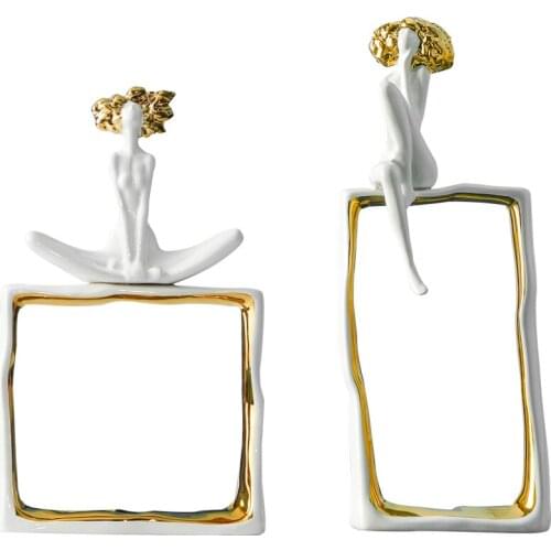 Creative Fashion Character Home Decoration Accessories Simple Ceramic Abstract Sculpture Living Room Desktop Furnishing Gift