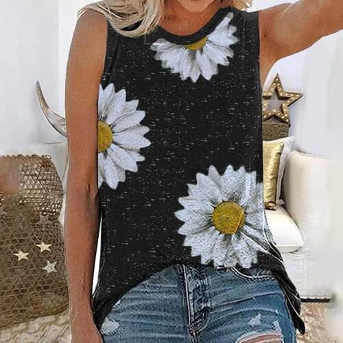 Umeko Plus Size S-3XL Fashion Printed Tops for Women Solid Color Sleeveless Crop Tops Casual Loose Sexy Blouses Women Clothing