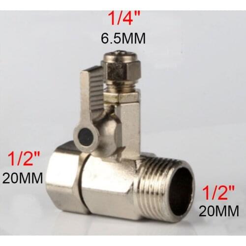 1/2'' To 1/4'' Zinc Alloy Water Tap RO Feed Ball Valve Faucet Water Filter Reverse Osmosis System for Water Purifier Tap Faucet