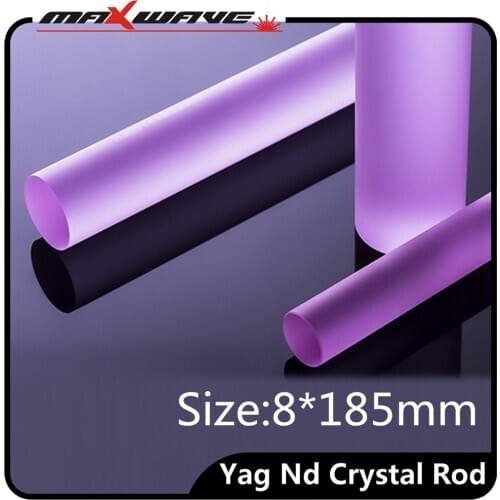 High quality Red 8x185mm Nd Yag crystal rod 1064nm laser rod Yag laser rod for 500w laser welding Yag laser cutting
