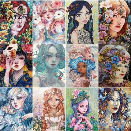 Japanese Anime Diamond Painting Girl Portrait Embroidery Crossing Diy Diamond Mosaic Art Gift Cross Stitch Home Decoration