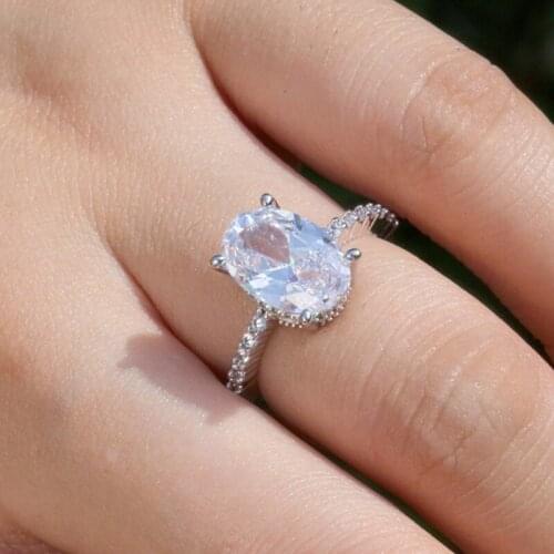 CAOSHI Classic Style Oval Cubic Zirconia Ring for Wedding Anniversary Temperament Womens Finger Accessories Hot Sale Jewelry