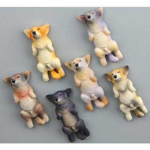 1pcs Cute Shiba Inu Figures Model Toys Creative Fridge Magnets Figurines Refrigerator Pastes Home Decoration Kids Gifts