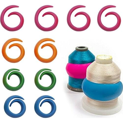12pcs Colorful Spool Huggers Bobbin Clamps Holders Keep Thread Spools From Unwinding Peels Threads Sewing Accessories