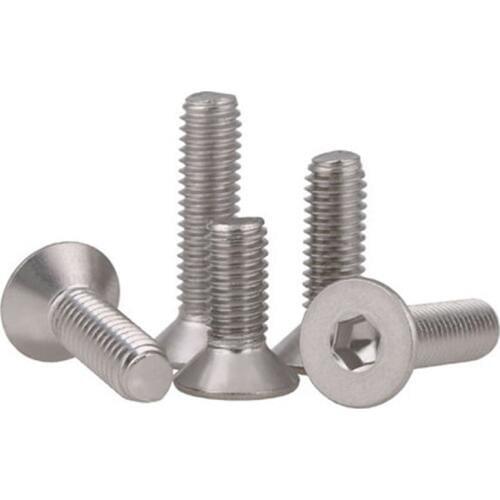 2pcs M10 flat head screw countersunk heads Hexagon bolt 304 stainless steel flats cup screws 16mm-50mm Length