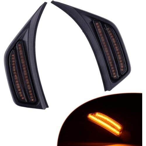 2pcs LED Front Fender Side Marker Light Turn Signal Lamp Black Fit For Jeep Wrangler JL 2018 2019