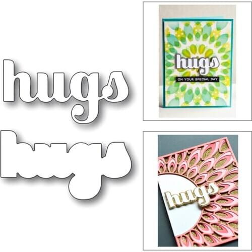 2020 New English Words Hugs and Silhouette Metal Cutting Dies For DIY Cut Paper Craft Making Greeting Card Scrapbooking NO Stamp