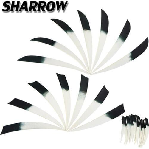 30/50pcs Archery 5inch Shield Drop Shape Arrow Feather Black Head staining Turkey Feather Hunting Shooting Accessories