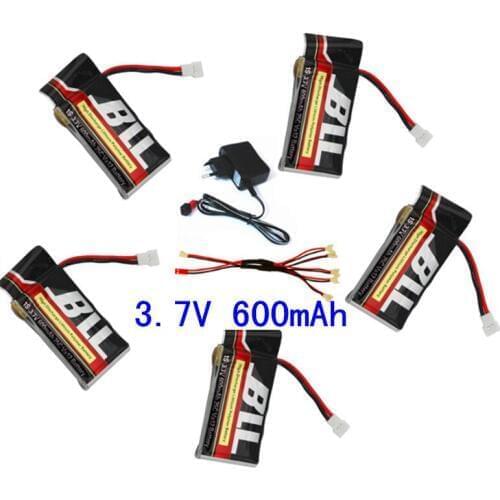 5pcs Syma X5C X5SC X5C-1 SS40 FQ36 T32 T5W H42 To 5 3.7V 600MAH Upgrade Battery With USB Charger Cable Adapter Spare Parts