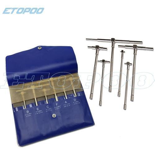 6Pcs Telescoping Gauge 8-150mm (5/16 "-6") Adjustable Inner Diameter Gauge carbon steel Measuring Tools Set