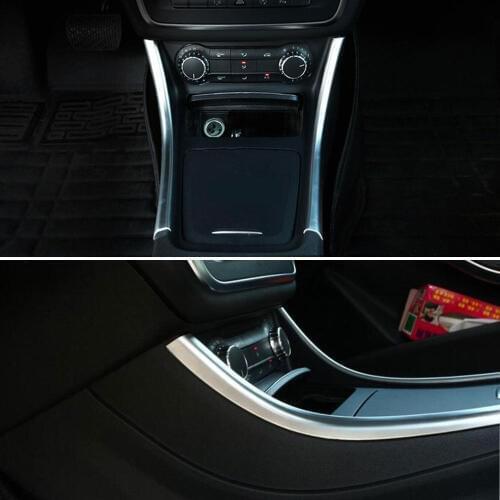 2PCS ABS Car Console Central Gear Shift Side Strip Cover Trim For Benz CLA180 CLA200 CLA250 CLA45 AMG C117 W117 2015 2016