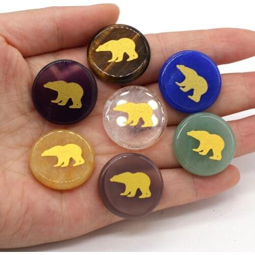 Natural Stone Beads Round Flat Sheet Shape Stone Beads Simple And Stylish Size 25x25x5mm For Making DIY Jewelry Necklace