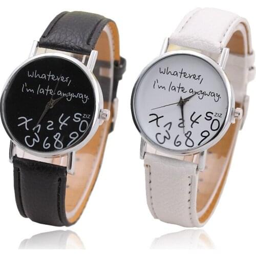 Hot Sale New Style Woman Wristwatch Letter Pattern Leather strap Women Watches Lady Watch Fashion Casual Student Watch