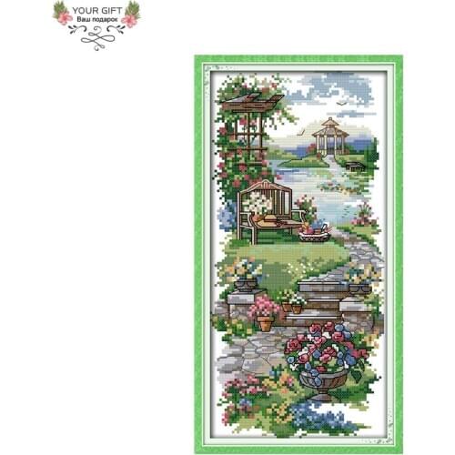 Your Gift F614 14CT 11CT Counted and Stamped Home Decor A Tranquil Path Needlework Needlepoint Embroidery Cross Stitch kits