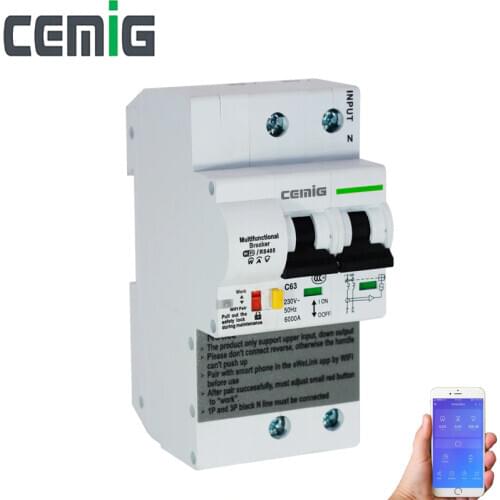 WiFi Intelligent Circuit Breaker With Energy Metering Function Remote Control 16A-100A