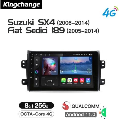 Kingchange Octa-Core Android 11 Car Video Player For Suzuki SX4 2006-2014 For Fiat Sedici 2005-2014 Radio Multimedia Stereo GPS