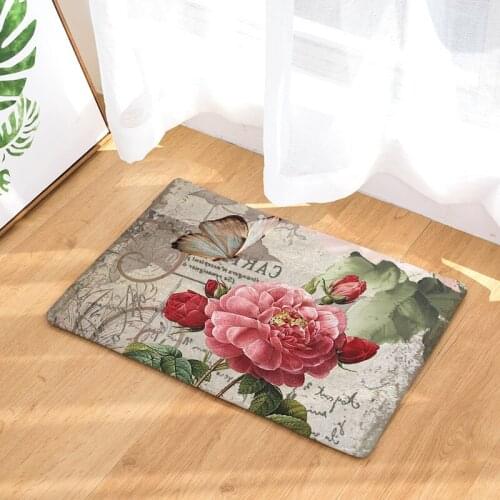 Flowers Floor Mats Living Rooms Anti-slip Carpet for Bedroom Kitchen Bathroom Rug Welcome Mats for Front Door
