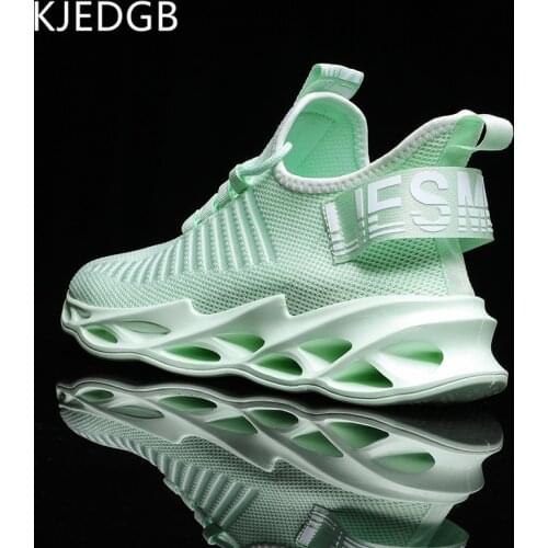 KJEDGB 2020 Men sneakers ultralight trend comfortable breathable mens casual shoes trainers green big size 11 12