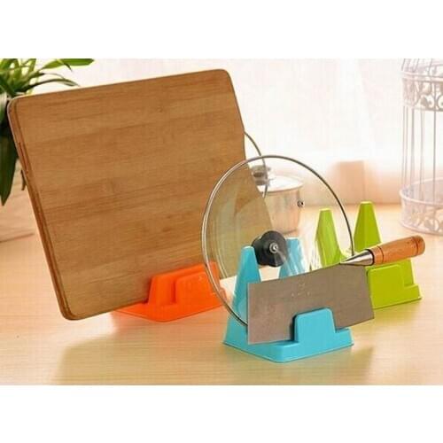 Multifunctional Spoon Pot Lid Rack Shelf Chopping Block Knife Holder Cooking Storage Creative Kitchen Supplies Random Color